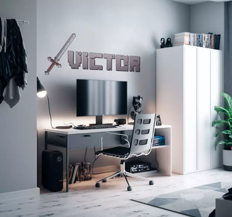 Pixelinis kalavijasPixelinis kalavijas vaizdo žaidimų sienų lipdu - „Tenstickers“