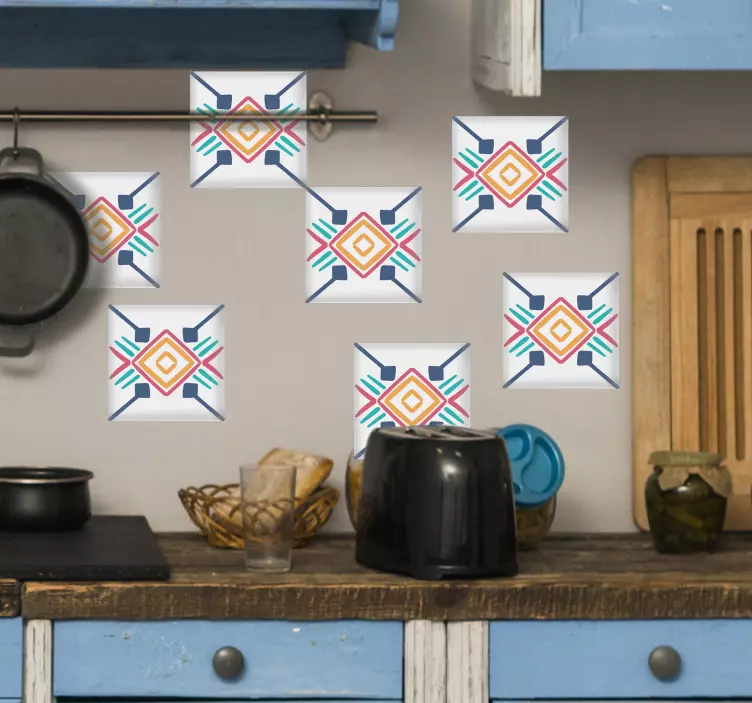 Plytelių lipdukas geometriniu spalvingu raštu - „Tenstickers“