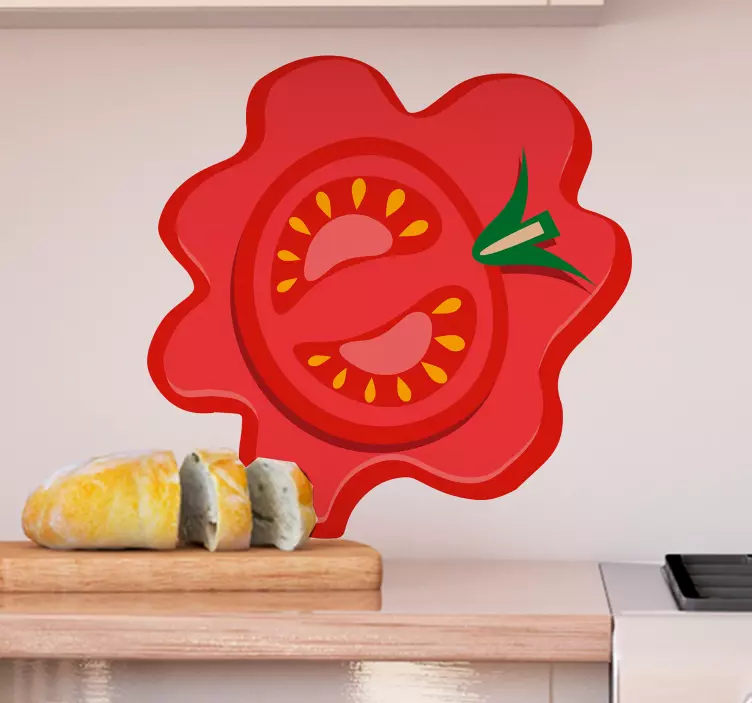 Pomidoro griežinėlio emblema maisto lipdukas - „Tenstickers“
