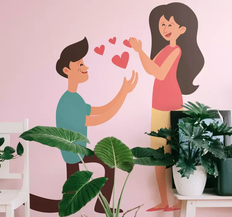 Poros pasiūlymo širdelės vestuviniai lipdukas - „Tenstickers“