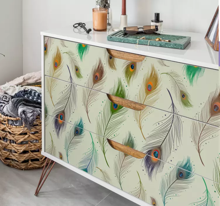 Povo plunksnų baldų lipdukas - „Tenstickers“