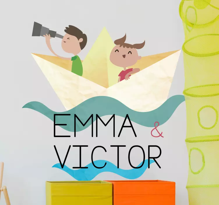 Pritaikytas popieriaus laivo lipdukas - „Tenstickers“