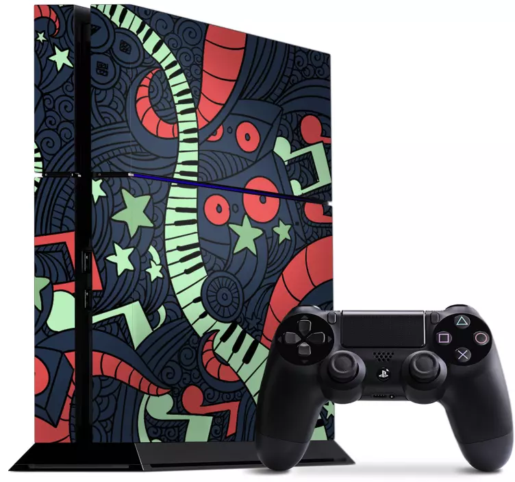 Ps4 lipdukas muzikos įkvėptas meno kūrinys - „Tenstickers“