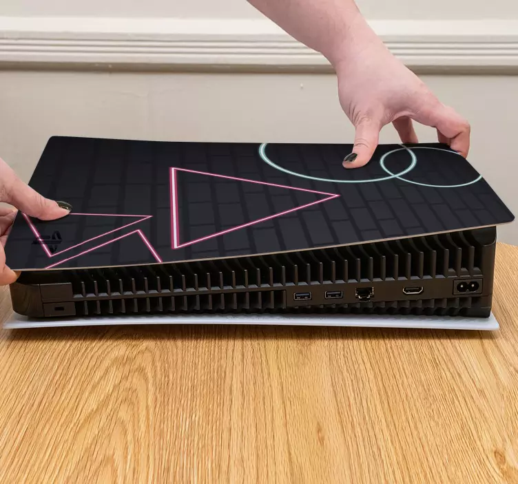 Ps5 lipdukas geometrinės formos ant paviršiaus - „Tenstickers“