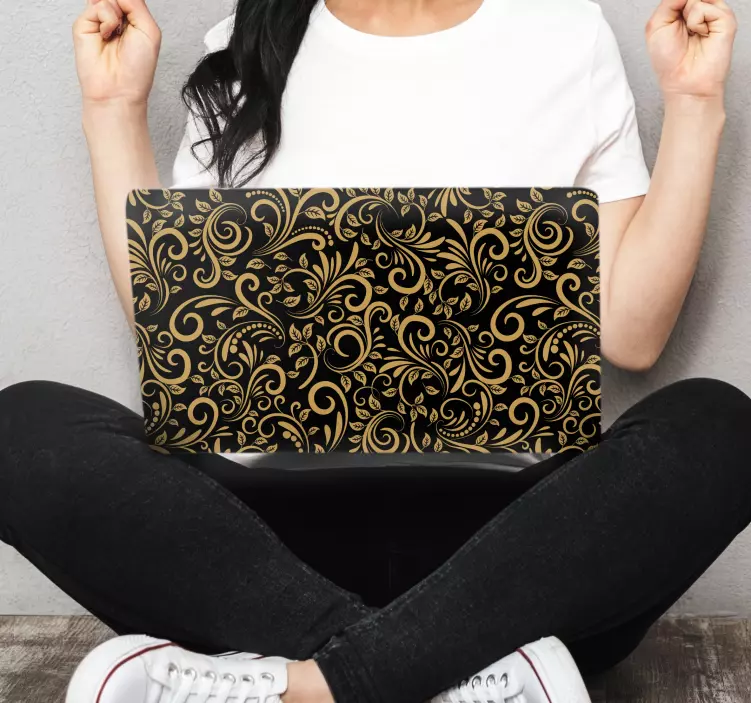 Rafinuotas žydėjimo motyvas Nešiojamojo kompiuterio lipdukas - „Tenstickers“