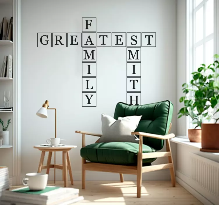 Raidžių bloko šeimos vardo pasirinktinis lipdukas - „Tenstickers“