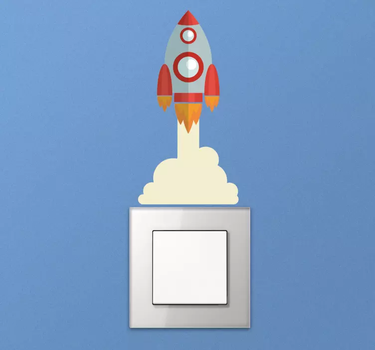 Raketinio laivo šviesos jungiklio erdvės lipdukas - „Tenstickers“