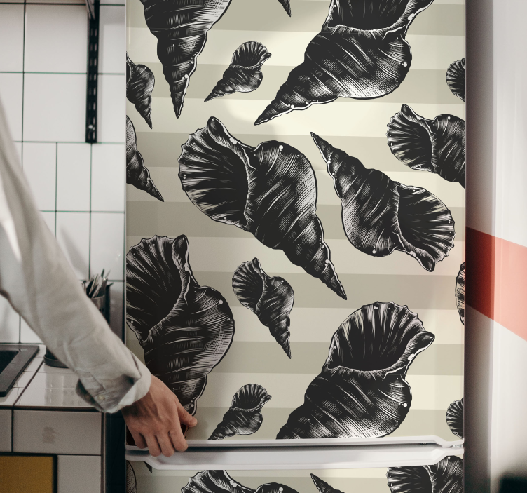 Ranka piešti kriauklės senovinį šaldytuvo lipduką - „Tenstickers“