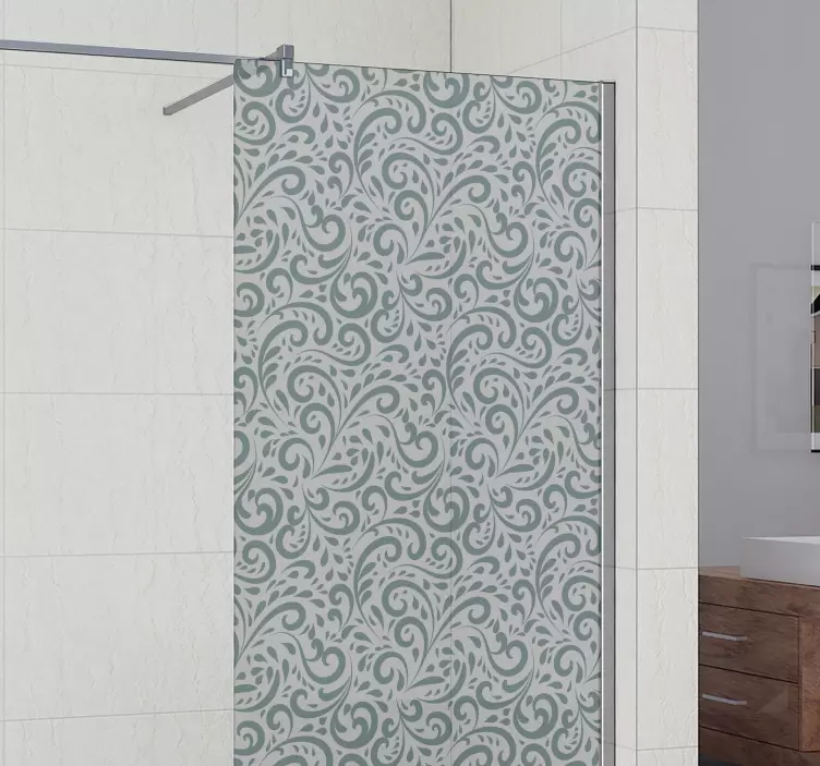 Rankomis nupieštas gėlių rašto dušo ekrano lipdukas - „Tenstickers“