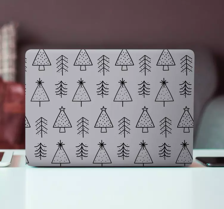 Kalėdinės sienų lipdukas su raštuotais eglutėmis - „Tenstickers“