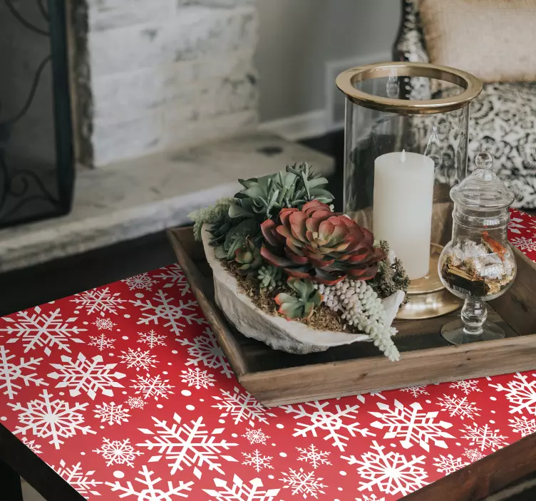 Raudonas snaigės raštas renginio lipdukas - „Tenstickers“