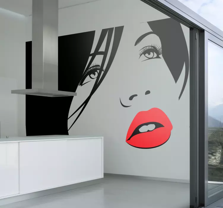 Raudonų lūpų lipdukas - „Tenstickers“