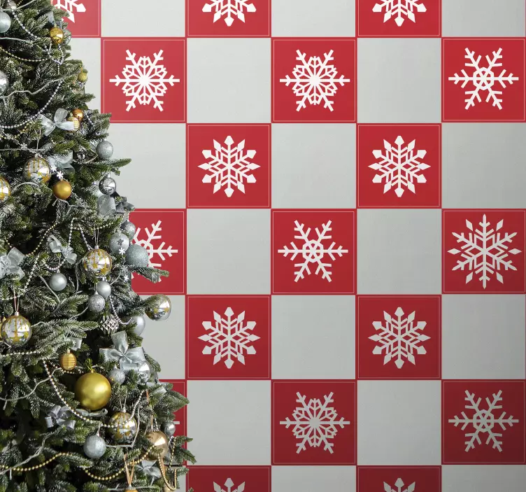 Raudonų snaigių plytelių animuotasis paveiksliukas - „Tenstickers“