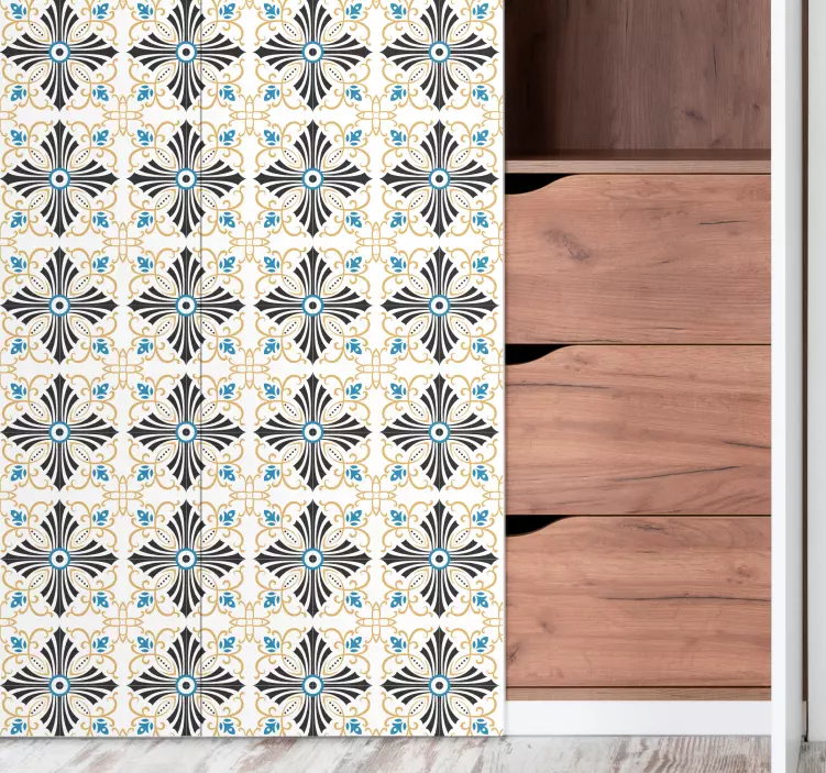 Retro botaninės plytelės baldų lipdukas - „Tenstickers“