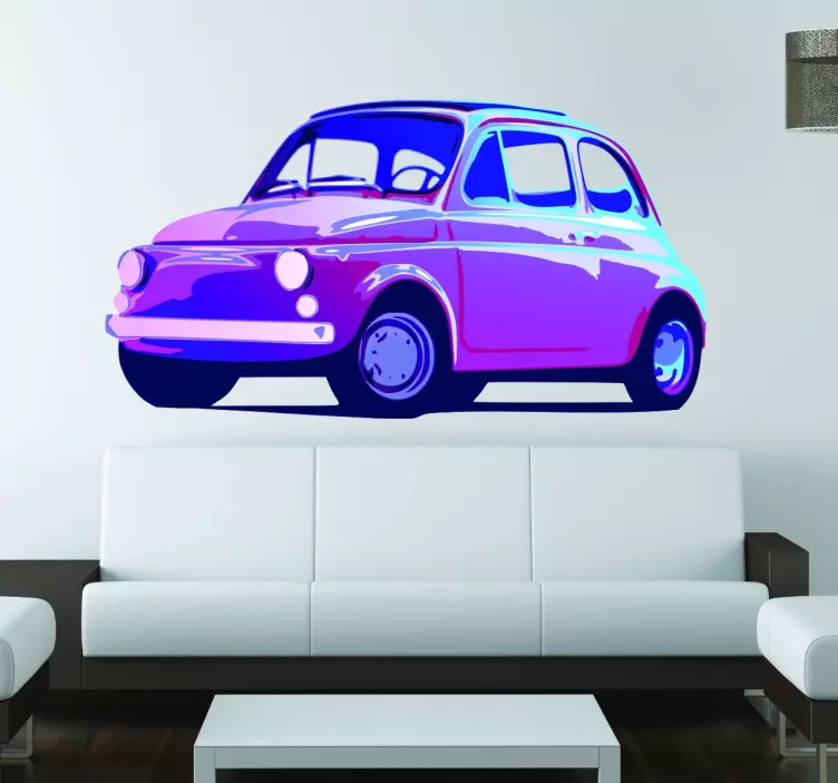 „retro fiat 500“ lipdukas - „Tenstickers“