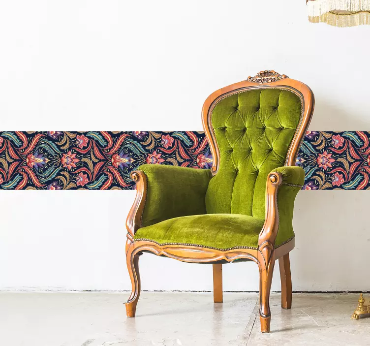 Retro ornamentas gyvenamojo kambario sienų dekoravimas - „Tenstickers“