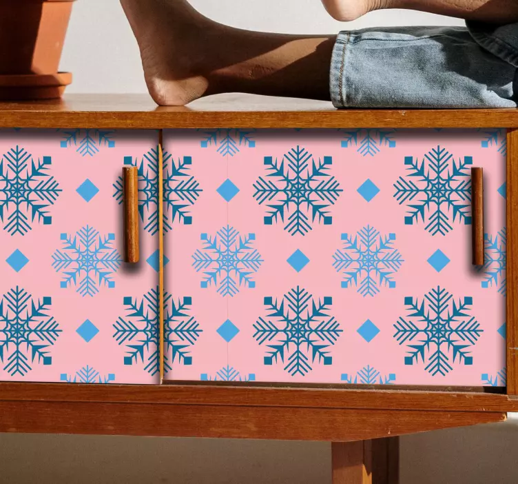 Rožinis snaigės raštas gyvūnų lipdukas - „Tenstickers“