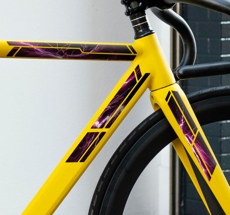 Rožinis žaibas lipdukai dviraciams - „Tenstickers“