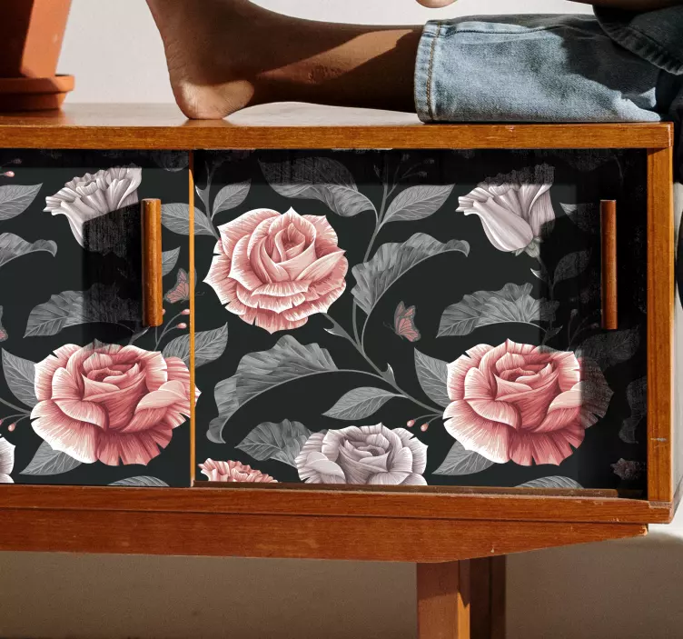 Rožių rašto nešiojamojo kompiuterio lipdukas - „Tenstickers“