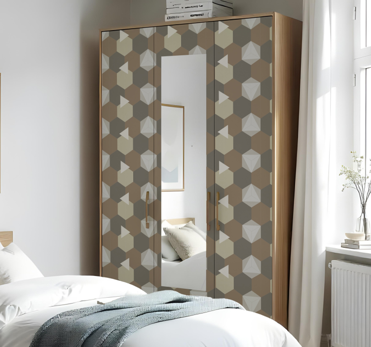 Rudi šešiakampiai baldų lipdukas - „Tenstickers“