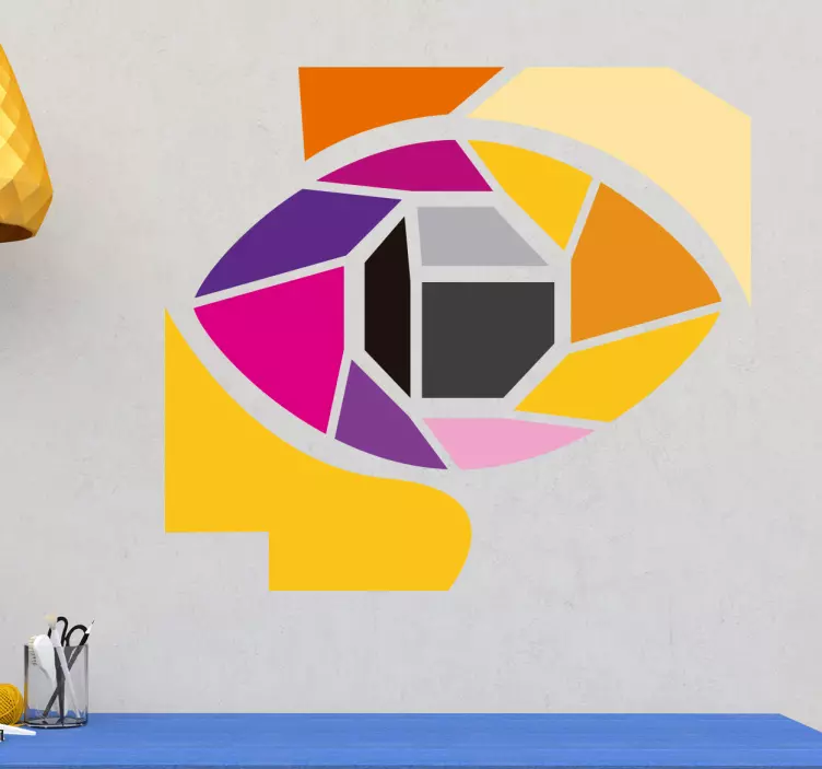 Ryški geometrinė akis geometrinis lipdukas - „Tenstickers“