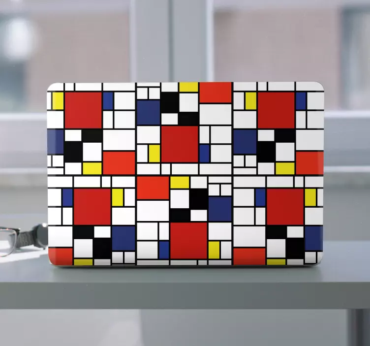 Ryškus geometrinis motyvas Nešiojamojo kompiuterio lipdukas - „Tenstickers“