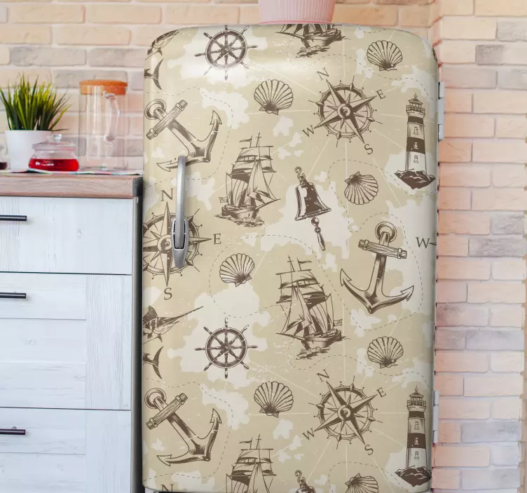 Šaldytuvo lipdukas jūrinio stiliaus detalėms - „Tenstickers“