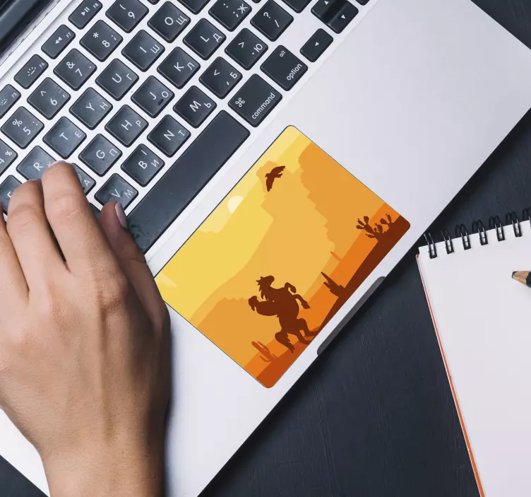 Saulėlydžio dykumos scena Jutiklinės dalies lipdukas - „Tenstickers“