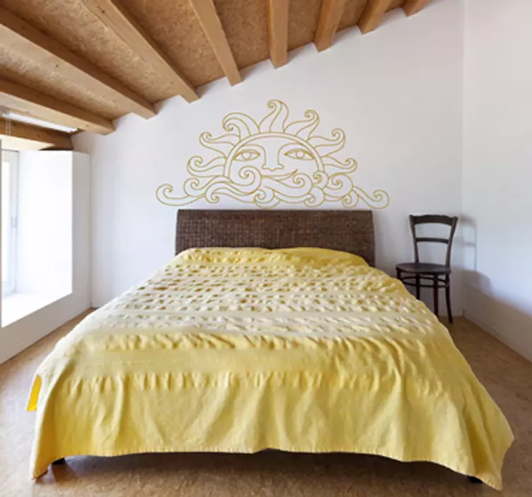 Saulės ir bangų sienos lipdukas - „Tenstickers“