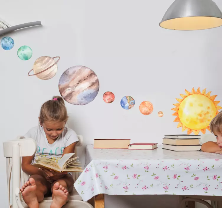 Saulės sistemos akvarelės kelioniniai lipdukai - „Tenstickers“