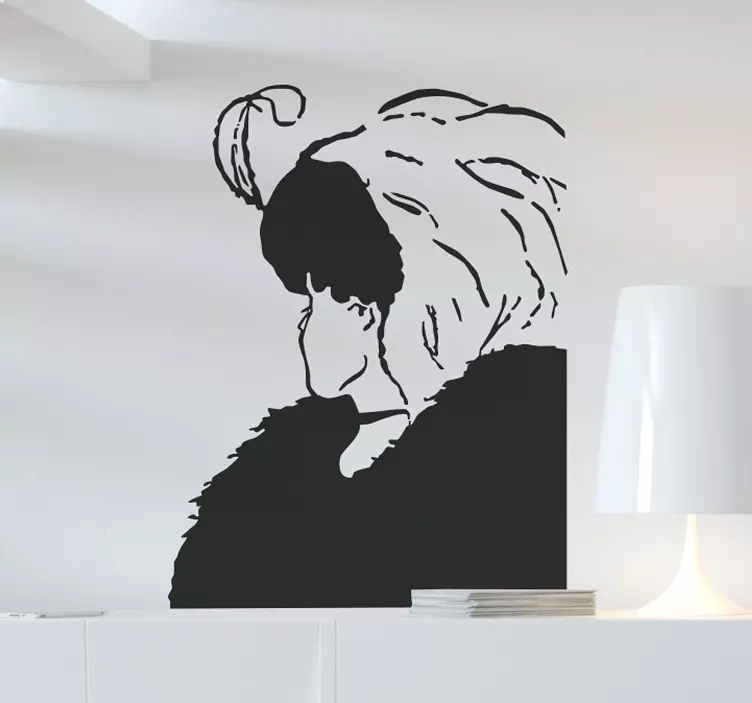 Senos ar jaunos moters sienos lipdukas - „Tenstickers“