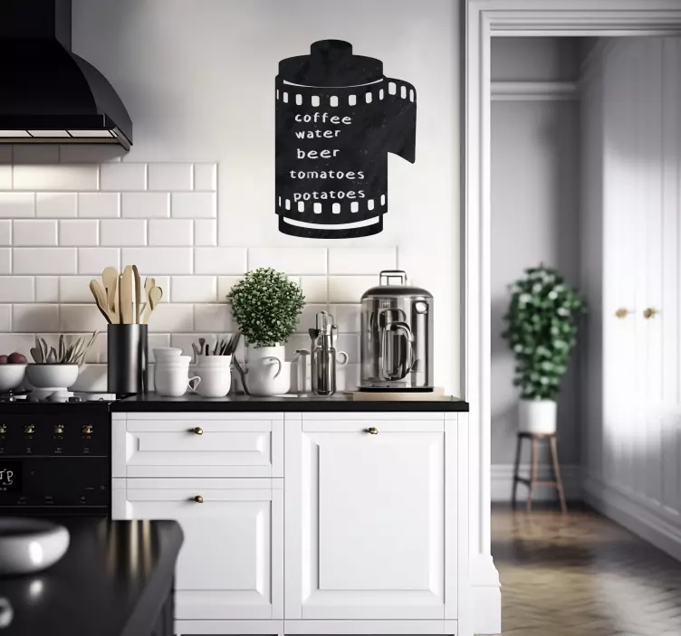 Senovinės fotografijos juodas lenta senovinis sienų lipdukas - „Tenstickers“