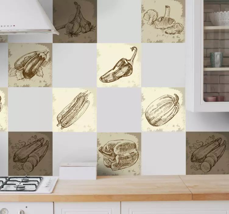 Senovinio maisto iliustracijos virtuvės animuotasis paveiksliukas - „Tenstickers“