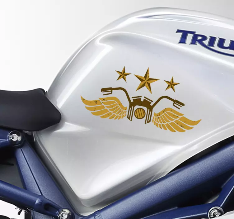 Senovinio motociklo lipdukas - „Tenstickers“