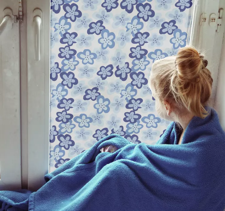 Šiaurės šalių gėlių rašto langų lipdukas - „Tenstickers“