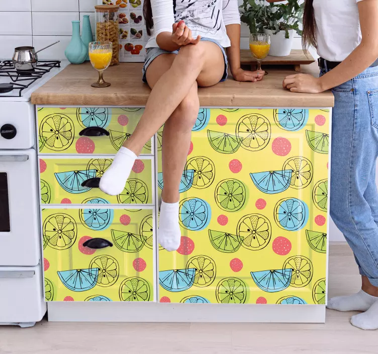 Sienų lipdukas virtuvei vaisių griežinėlių raštu - „Tenstickers“