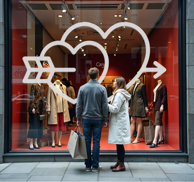 širdelės ir strėlės Šventojo Valentino lipdukas - „Tenstickers“