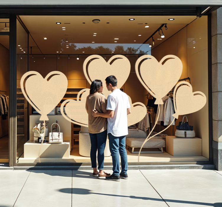 širdies balionai Šventojo Valentino lipdukas - „Tenstickers“