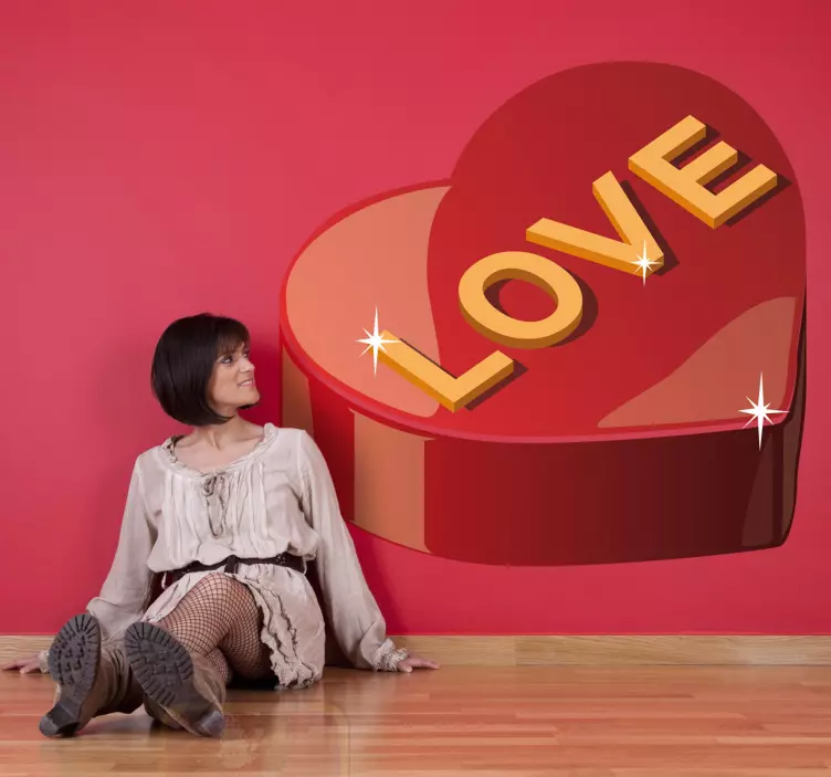 širdies formos dėžutė lipdukas vitrinoms - „Tenstickers“