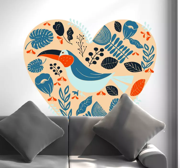 širdis su etninių raštų senoviniais lipdukais - „Tenstickers“