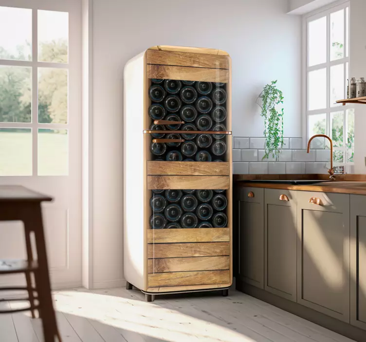 Šių butelių dėžėŠi dėžė yra pilna butelių. šaldytuvo lipdukas - „Tenstickers“