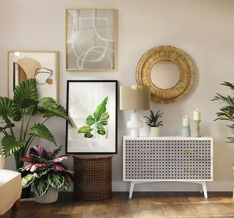 šiuolaikinis lapų raštas baldų lipdukas - „Tenstickers“