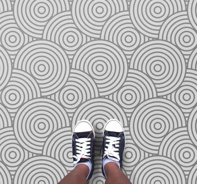 Modernaus pilko apskritimo grindų lipdukas - „Tenstickers“