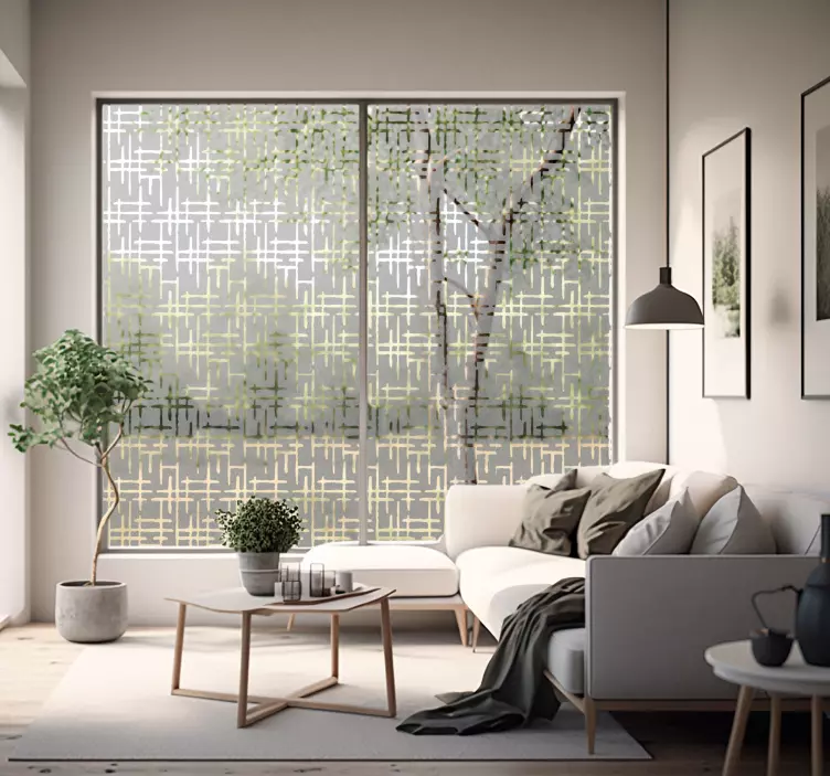 Skaidrus kryžminės linijos lipdukas ant stiklo - „Tenstickers“