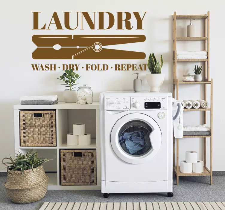 Skalbinių kabliukų kabučių lipdukas ant sienos - „Tenstickers“