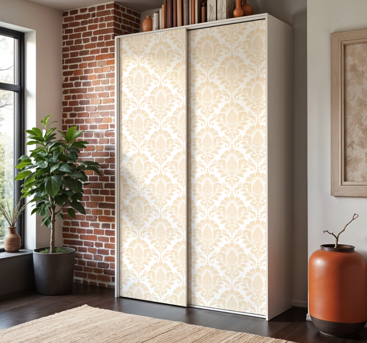 Smėlio spalvos damasko raštas baldų lipdukas - „Tenstickers“