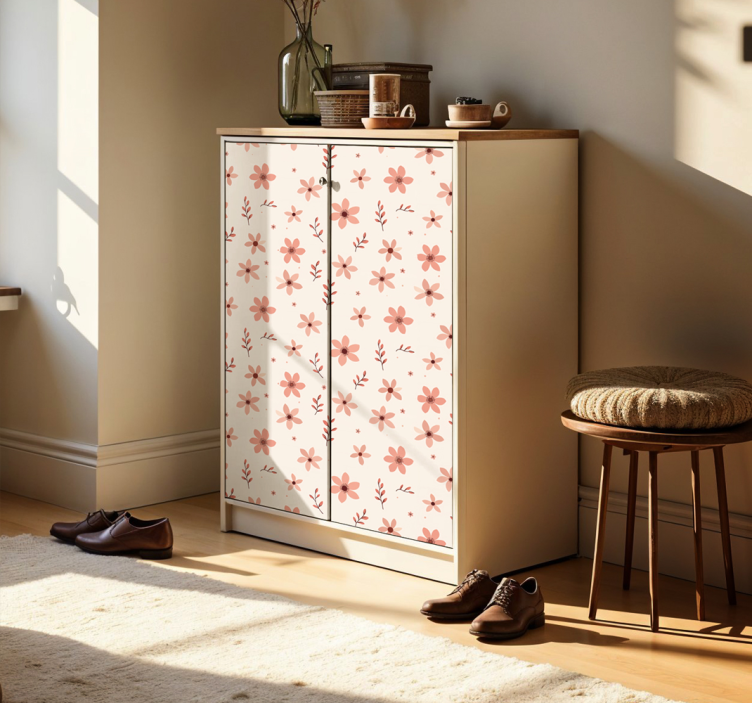 Smėlio spalvos gėlės baldų lipdukas - „Tenstickers“