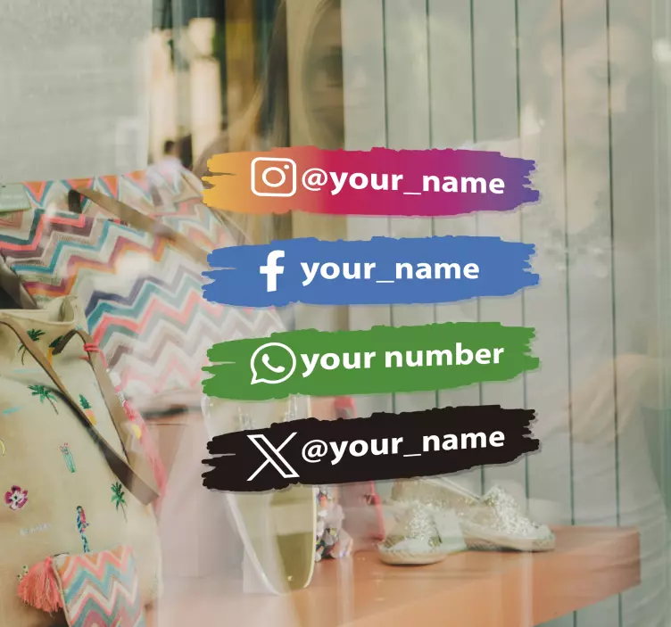 Socialinių tinklų piktogramos suasmenintas vinilo ženklas - „Tenstickers“