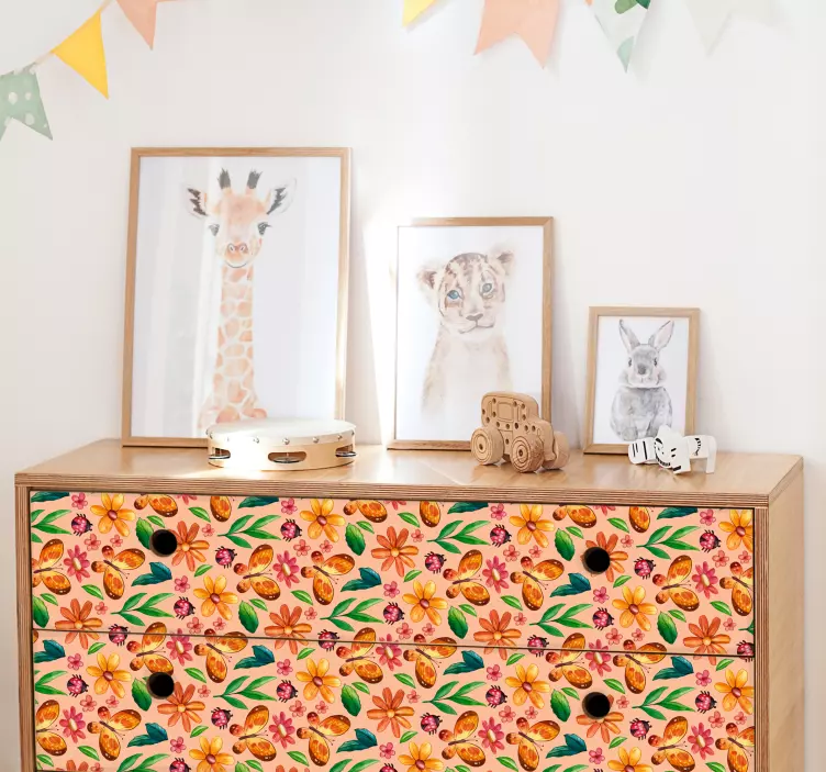 Augalų gėlių ir vabzdžių baldų lipdukas - „Tenstickers“