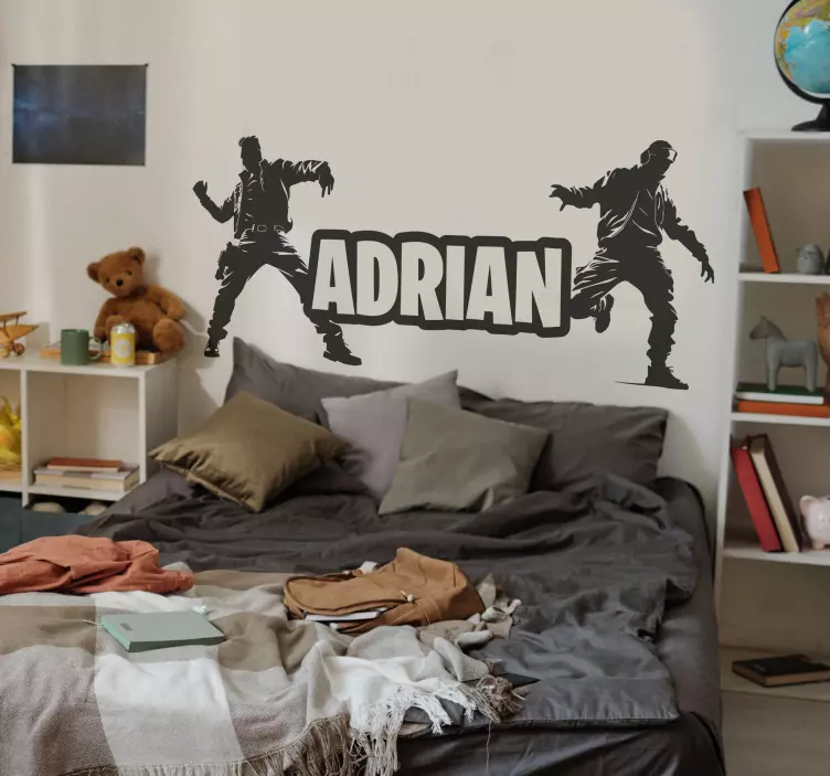 Šokantys kareiviai su vardu vaizdo žaidimų sienų lipdukas - „Tenstickers“